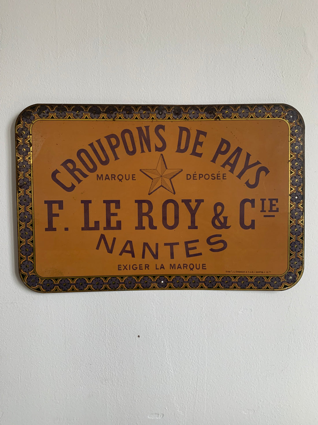 Plaque publicitaire Croupons de Nantes